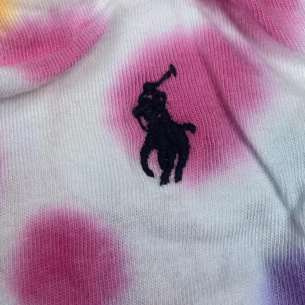 Ralph Lauren Baby Girls Tie‎ Dye Halter Romper 6M Rainbow Ruffle Bodysuit
